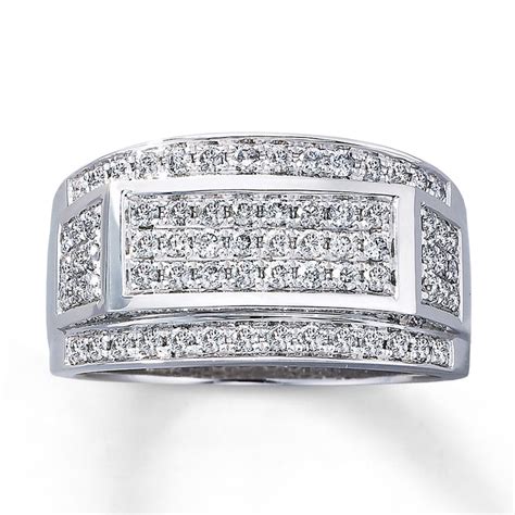 10k mens anniversary ring size 11 used 10k white gold|Previously Owned Men's Ring 1/2 ct tw Diamonds 10K White Gold.